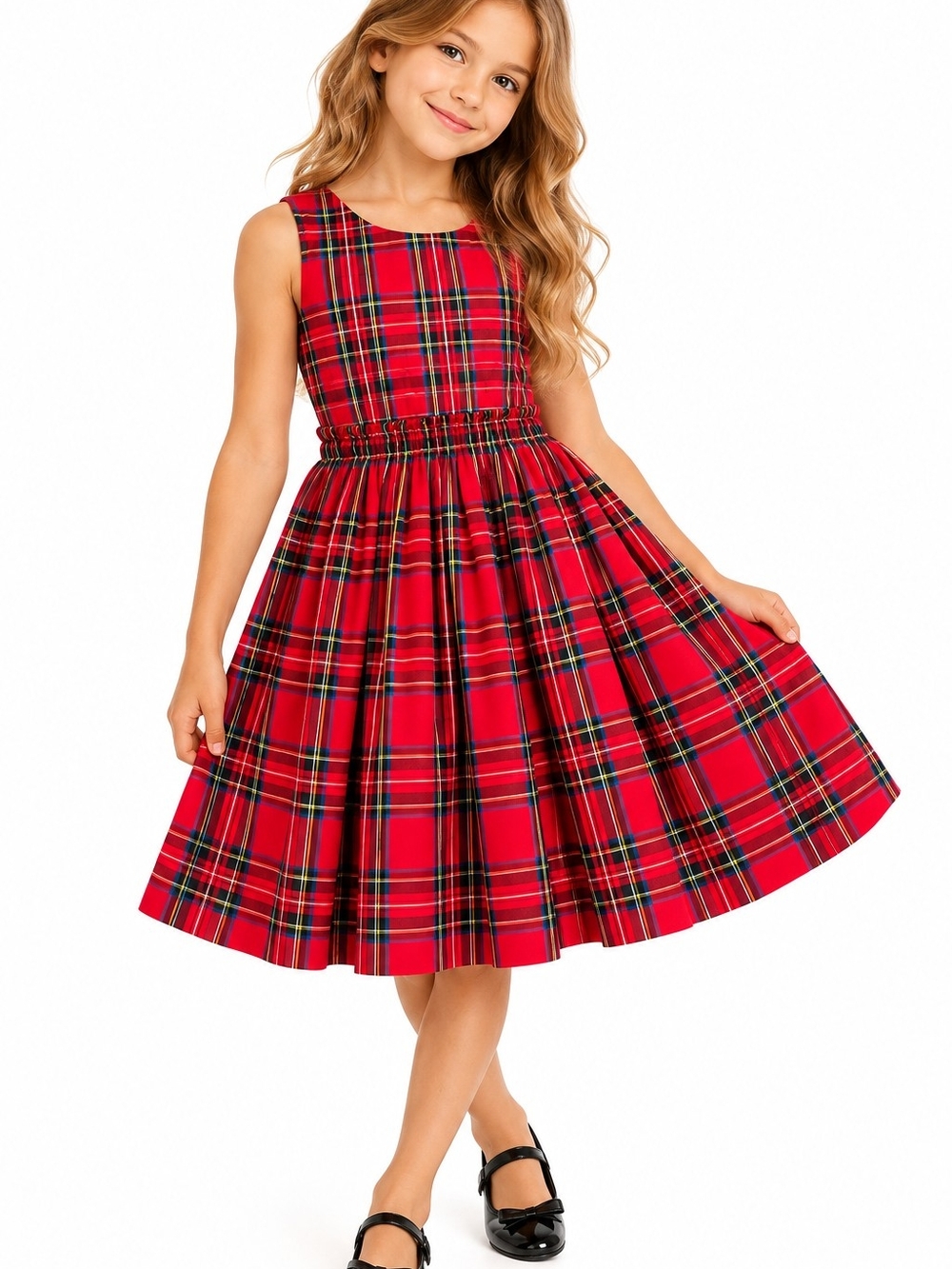 Crewcuts by J.Crew Girls Red Tartan Plaid Dress Size 12 Cotton